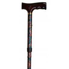 Green Paisley - Folding Walking Stick
